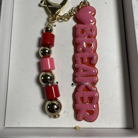 Baublebar Gold Tone Heart Breaker Bag Charm Key Holder New in Box - Picture 2 of 5
